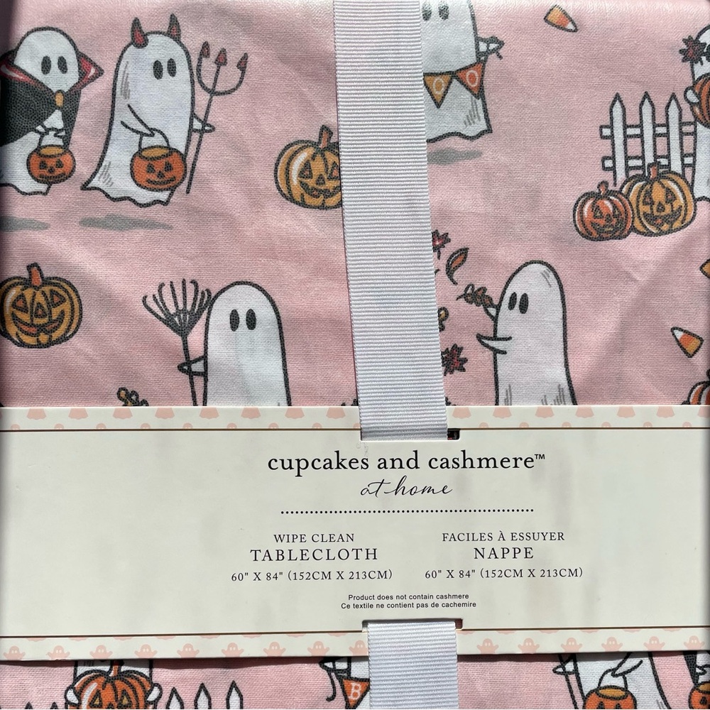 Cupcakes & Cashmere Pink and White Tablecloth